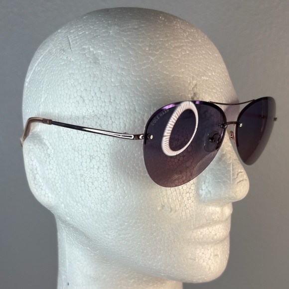 Cole Haan Polarized Aviator Sunglasses Rose Gold Purple Pink Lens CH7033 605 - Picture 1 of 12